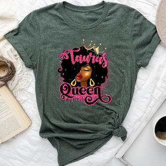 Taurus Queen African American Zodiac Birthday Afro Women Bella Canvas T-shirt - Monsterry