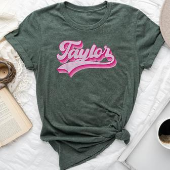 Taylor First Name Girl Vintage Style 70S Personalized Retro Bella Canvas T-shirt - Monsterry