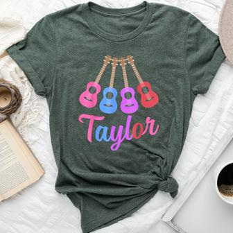 Taylor Personalized Name I Love Taylor Girl Groovy 70'S Bella Canvas T-shirt | Mazezy
