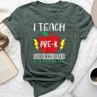 I Teach Pre-K Superheroes Back To School Teacher Day Bella Canvas T-shirt - Monsterry CA