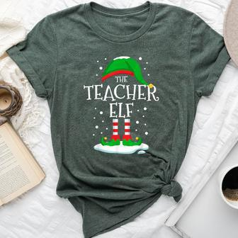 The Teacher Elf Christmas Family Matching Xmas Group Bella Canvas T-shirt | Mazezy