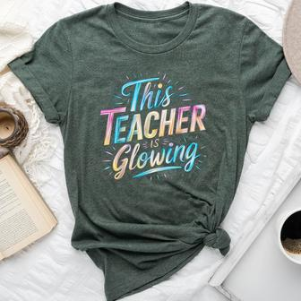 This Teacher Is Glowing End Of School Last Day Of School Bella Canvas T-shirt - Seseable