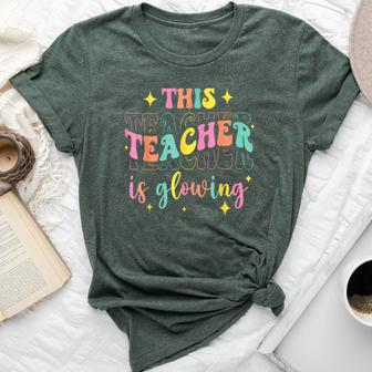 This Teacher Is Glowing Hello Summer A End Of School Bella Canvas T-shirt - Seseable