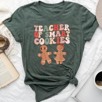Teacher Of Smart Cookies Retro Groovy Gingerbread Bella Canvas T-shirt - Monsterry
