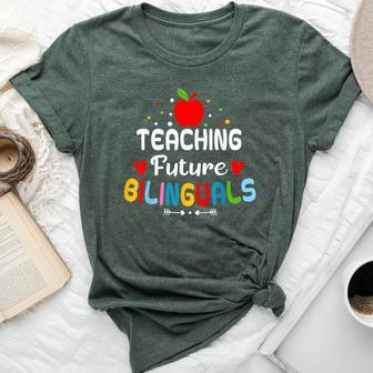 Teaching Future Bilinguals Bilingual Spanish Teacher Bella Canvas T-shirt - Monsterry DE