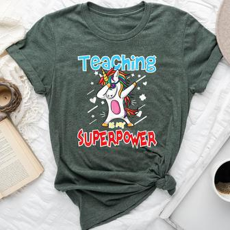 Teaching Is My Super Power For Teacher Unicorn Bella Canvas T-shirt - Monsterry