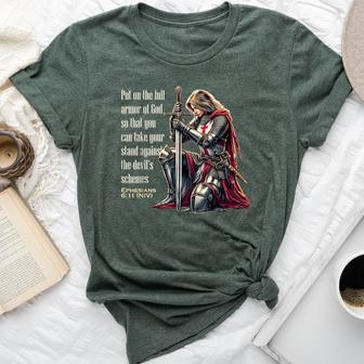 Templar Knight Christian Bible Verse Saying Lord Bella Canvas T-shirt - Monsterry UK