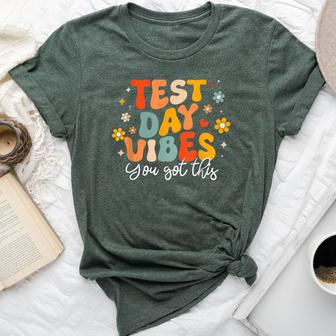 Test Day Vibes Groovy Testing Day Teacher Student Exam Bella Canvas T-shirt | Mazezy