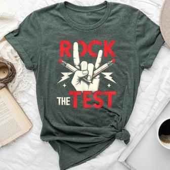 Testing Day Rock The Test Rock Music Teacher Student Bella Canvas T-shirt | Mazezy