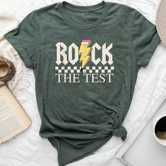 Testing Day Teacher Student Motivational Rock The Test Bella Canvas T-shirt | Mazezy UK