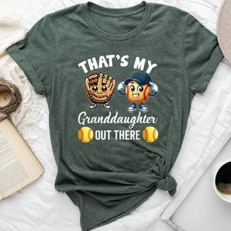 That's My Granddaughter Out There Softball Grandpa Grandma Bella Canvas T-shirt - Seseable