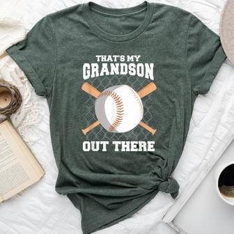 That's My Grandson Out There Grandma Grandpa Baseball Bella Canvas T-shirt | Mazezy