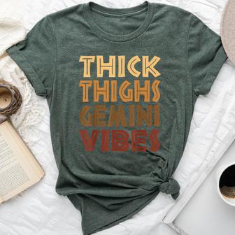 Thick Thighs Gemini Vibes Melanin Black Horoscope Bella Canvas T-shirt - Monsterry UK