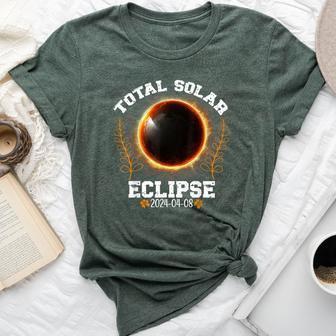 Total Solar Eclipse 2024 Flower Totality Spring 08-04-2024 Bella Canvas T-shirt - Seseable
