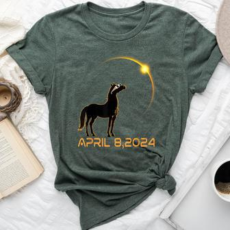 Total Solar Eclipse 2024 Horse Wearing Solar Eclipse Glasses Bella Canvas T-shirt | Mazezy