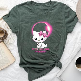 Total Solar Eclipse April 8 2024 Cat Boy Girl Bella Canvas T-shirt - Monsterry AU