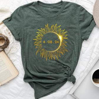 Total Solar Eclipse Eclipse Sunflower 2024 Bella Canvas T-shirt - Seseable