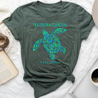 Turks And Caicos Islands Sea Turtle Boys Girls Souvenir Bella Canvas T-shirt - Seseable