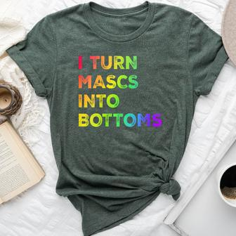 I Turn Mascs Into Bottoms Lesbian Bisexual Vintage Pride Bella Canvas T-shirt - Monsterry