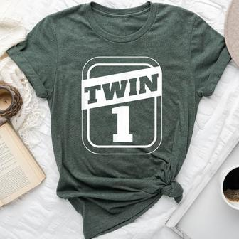 Twin 1 Twin 2 Twins Boys Twins Girls Matching Bella Canvas T-shirt - Monsterry