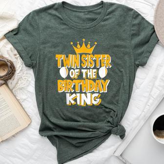 Twin Sister Of The Birthday King Family Matching Bella Canvas T-shirt - Monsterry DE