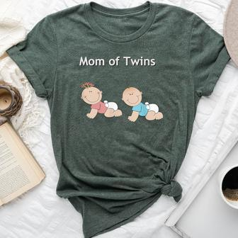 Twins Mom Two Babies In One One Girl One Boy Bella Canvas T-shirt - Monsterry CA