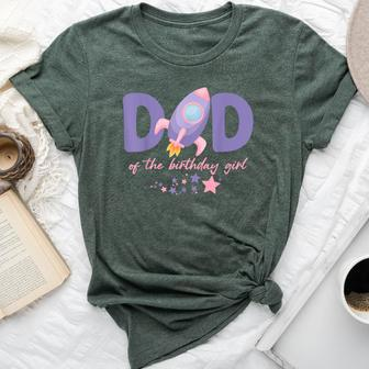 Two The Moon Dad Of The Birthday Girl Astronaut Family Party Bella Canvas T-shirt - Thegiftio UK