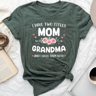 Two Titles Mom Grandma Rock Christmas Birthday Bella Canvas T-shirt - Monsterry UK