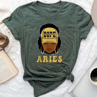 Unapologetically Dope Aries Queen Black Zodiac Bella Canvas T-shirt - Seseable