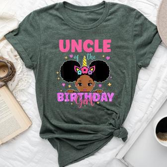 Uncle Of The Birthday Girl Melanin Afro Unicorn Princess Bella Canvas T-shirt - Monsterry DE