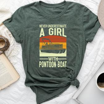 Never Underestimate A Girl With A Pontoon Boat Captain Bella Canvas T-shirt - Seseable
