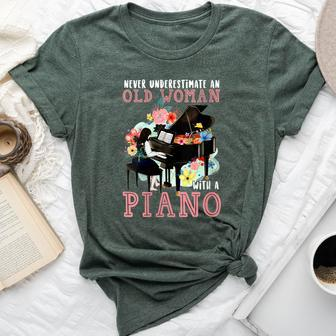 Never Underestimate An Old Woman With A Piano Bella Canvas T-shirt - Monsterry DE