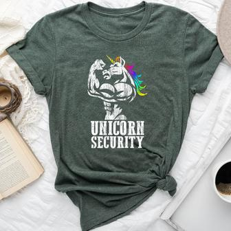 Unicorn Security Rainbow Muscle Manly Christmas Bella Canvas T-shirt - Monsterry