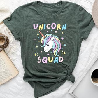 Unicorn Squad Cute Rainbow Lover Family Birthday Girls Party Bella Canvas T-shirt | Mazezy
