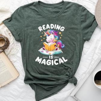 Unicorn Teacher Reading Is Magical Book Bella Canvas T-shirt - Seseable