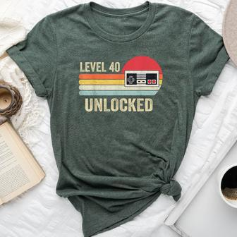 Unlocked Level 40 Birthday Video Game Controller Bella Canvas T-shirt - Seseable