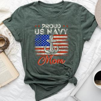 Us Na Vy Proud Mother Proud Us Na Vy For Mom Veteran Day Bella Canvas T-shirt - Seseable