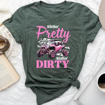 Utv Girls Sittin Pretty And Ridin-Dirty Sxs Bella Canvas T-shirt - Seseable