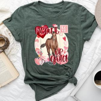 Valentine Horse Simply Watercolor Southern Colors Comfort Bella Canvas T-shirt - Seseable