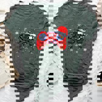 Video Game Controller Christmas Santa Hat Gamer Boys Girls Bella Canvas T-shirt - Seseable