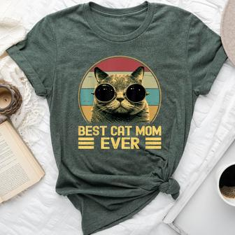 Vintage Best Cat Mom Ever For Women Cat Lover Cat Mom Bella Canvas T-shirt - Monsterry