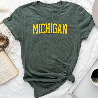 Vintage Michigan Blue Retro Michigan Bella Canvas T-shirt - Monsterry AU