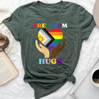 Vintage Retro Free Mom Hugs Supports Lgbtq Gay Pride Month Bella Canvas T-shirt - Seseable