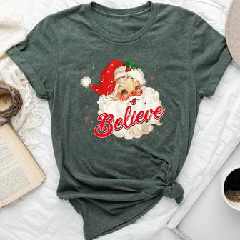Vintage Santa Claus Believe Christmas Boys Girls Bella Canvas T-shirt - Thegiftio UK