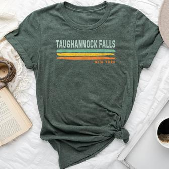Vintage Stripes Taughannock Falls Ny Bella Canvas T-shirt - Seseable