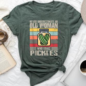 Vintage Never Underestimate An Old Woman Who Loves Pickles Bella Canvas T-shirt - Monsterry AU