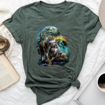 Vintage Wolf Wolf Lovers For Boys And Girls Bella Canvas T-shirt - Thegiftio UK