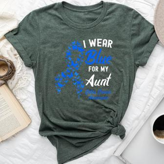 I Wear Blue For My Aunt Colorectal Colon Cancer Awareness Bella Canvas T-shirt | Mazezy
