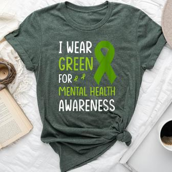 I Wear Green For Mental Health Awareness Month Mental Health Bella Canvas T-shirt - Thegiftio UK