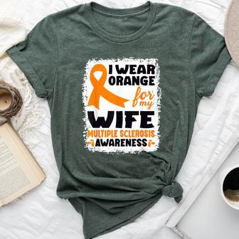 I Wear Orange For My Wife Ms Multiple Sclerosis Awareness Bella Canvas T-shirt - Monsterry